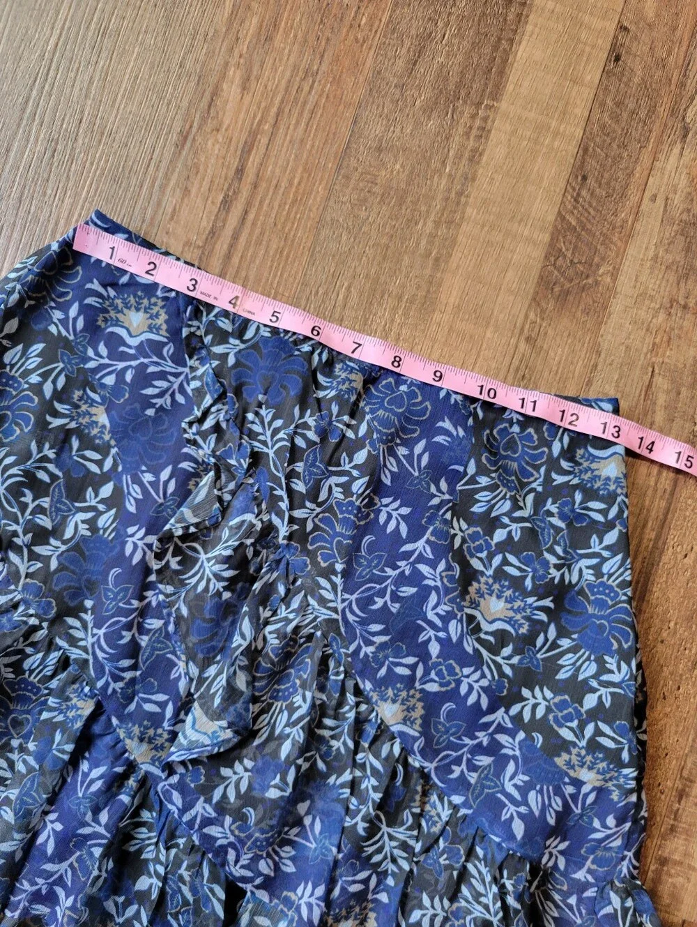 Free People Blue Floral Botanical Asymmetrical Fairycore Mini Skirt